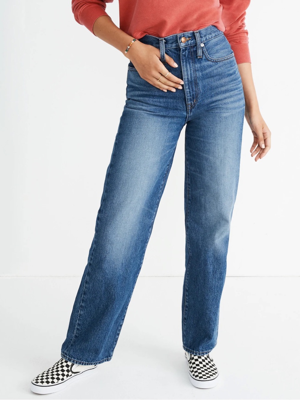 Rivet & Thread high rise wide leg jeans med blue wash EUC